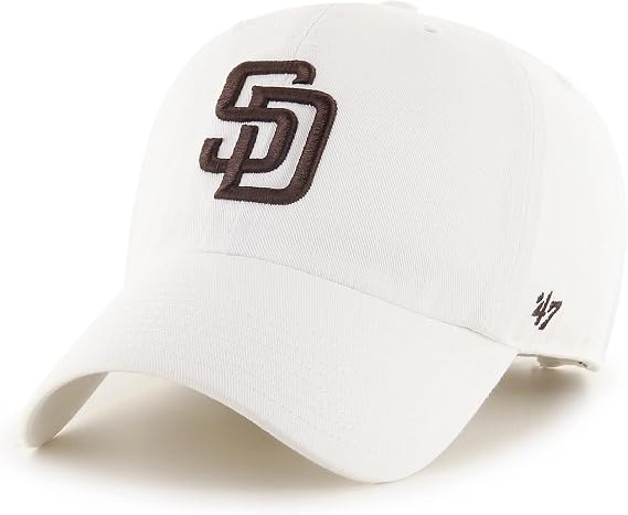 47 MLB White Team Color Primary Logo Clean Up Adjustable Strap Hat Cap, Adult