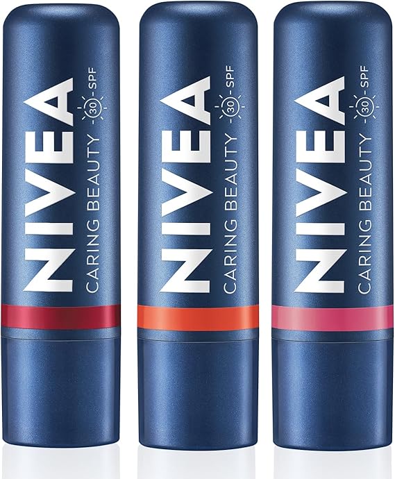 Nivea SPF30 Nemlendirici Dudak Bakım Kremi 4.8gr, Mercan, Rose, Kırmızı Renkli, Dudak Yanak, Allık Etkisi