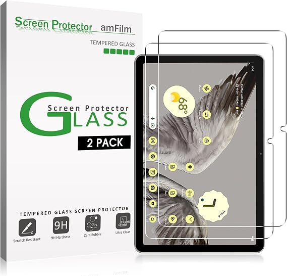 amFilm 2 Pack Screen Protector for Google Pixel Tablet 11'' Tempered Glass