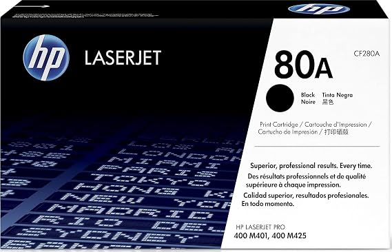 HP 80A Black Toner Cartridge for HP | Works with LaserJet Pro 400 M401, MFP M425 | CF280A