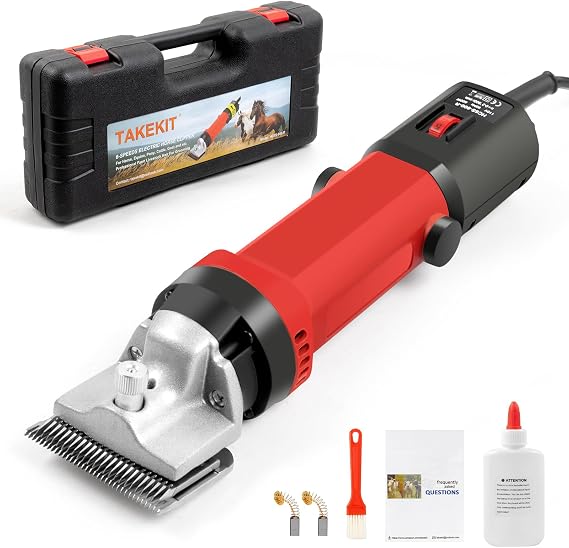 TAKEKIT Horse Clippers, 600W Professional Heavy Duty Horse Body Clippers, 6-Speeds Large Livestock Clippers for Body Clipping Horse Equine Cattle and Thick Coat Animals