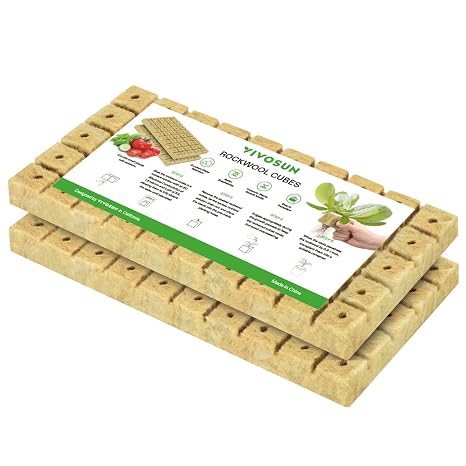 VIVOSUN 1" Rockwool Cubes, 100 Plugs Grow Cubes