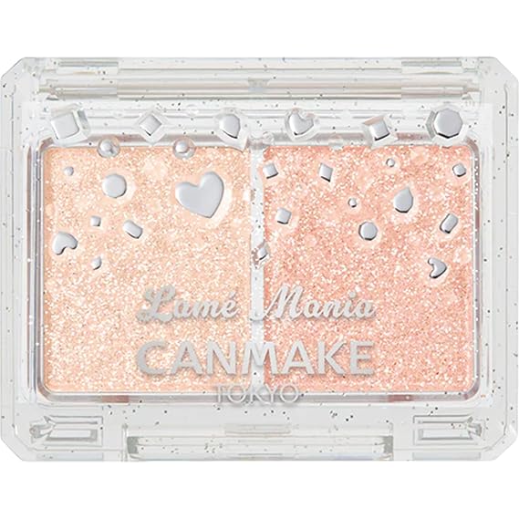 CANMAKE Lame Mania - Eye Shadow Glitter Shiny Pearl 2 Colors - 0.13oz (3.7g) (01 Apricot Puree)
