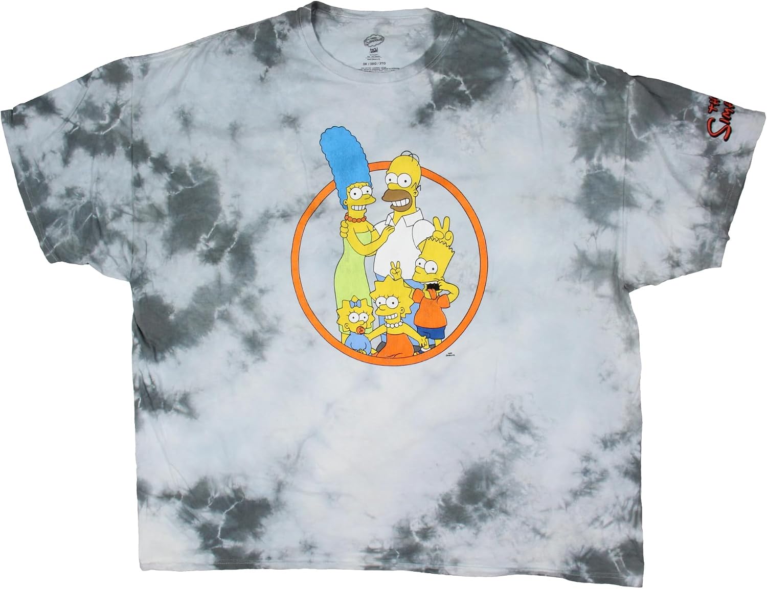 The Simpsons Mens Silly Family Picture Tie-Dye Adult Graphic T-Shirt
