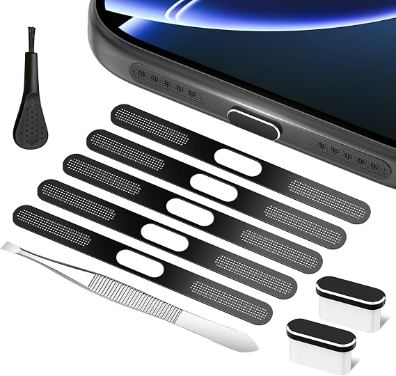 iPhone 17,16 Pro用スピーカープロテクター、16 Pro Max、USB Cダストプラグブラック