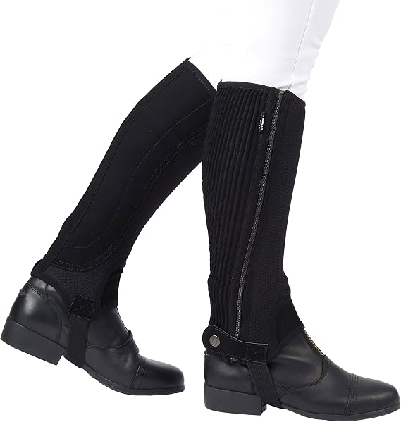 Dublin Easy-Care Mesh Half Chaps II, Black, Adults Extra Small