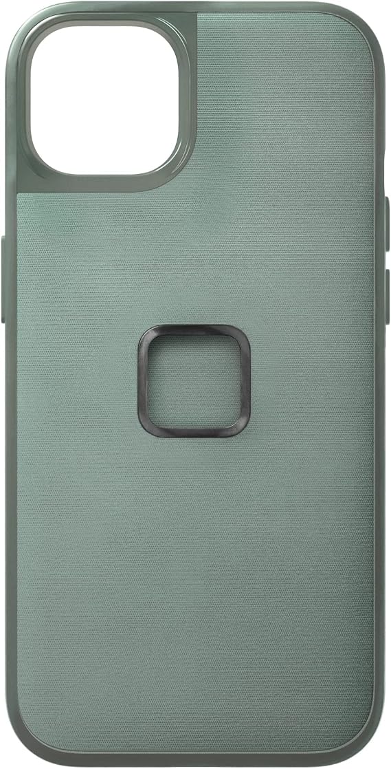 Peak Design Mobile Everyday Phone Case for iPhone 14 Plus, Sage, Slim Profile, 6 ft Drop Protection, Weatherproof Fabric Shell, SlimLink Connects to Mobile Mounts & Gear
