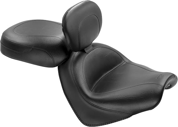 Mustang Motorcycle - 04-09 Honda VTX1300C Wide Touring 2PC Seat w/Driver Backrest - Black