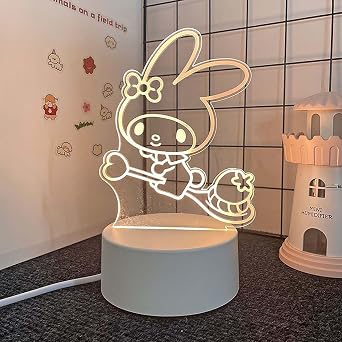 3D Cartoon LED Desk Lamp - 3 Color Change Decor Night Light, Kawaii Acrylic Sleep Light for Women, Teens, Boys, Girls