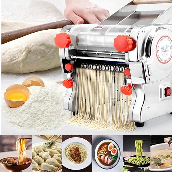 Hengwei 750W Automatic Electric Pasta Machine Maker Press Noodles Machine Producing 110V (Noodle Width 18CM,Knife Length 180cm,Noodle Width 3mm / 9mm)