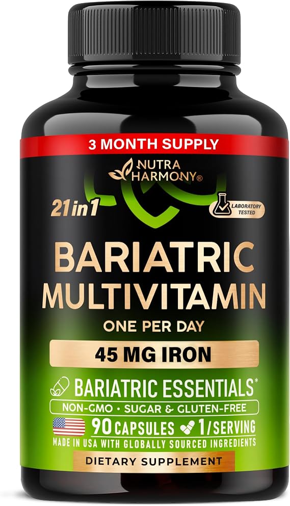 Bariatric Multivitamin with Iron 45mg - 21in1 Bariatric Complex - 90 Caps