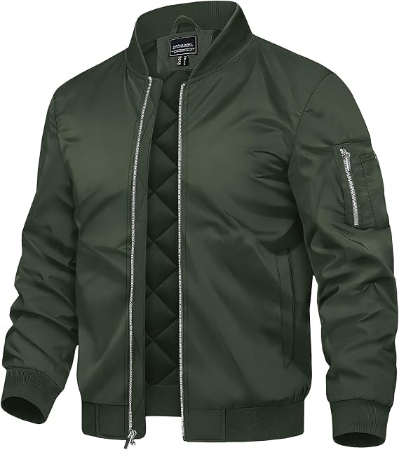 TACVASEN Men's Bomber Jacket Thermal Quilted Winter Coat for Daily Wear