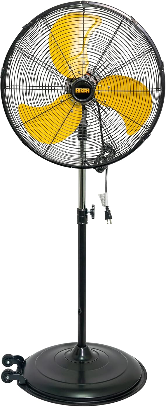 HiCFM 20 inch Pedestal Fan, 3-Speed 5000 CFM High Velocity Standing Fan