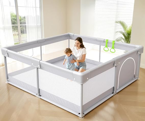 Fodoss Baby Playpen, 4747in Playpen for Babies and Toddlers with Door