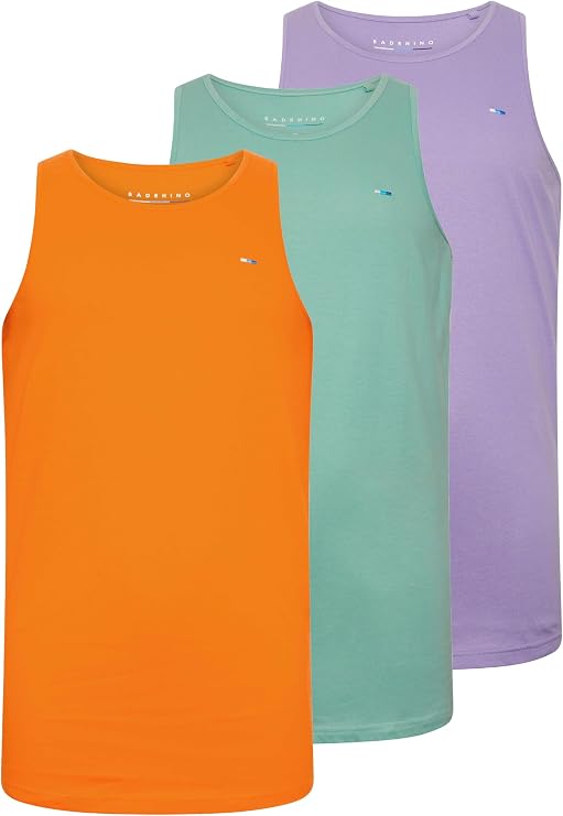 BadRhino Big & Tall Mens 3 Pack Vests Green
