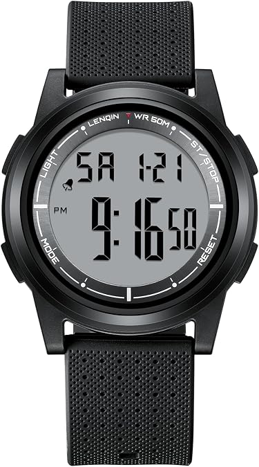 LN LENQIN Mens Watches Digital Waterproof Sports Watch for Men Stopwatch | Ultra-Thin Minimalist Military Men's Wrist Watches with LED Backlight/Alarm/Timer/Date
