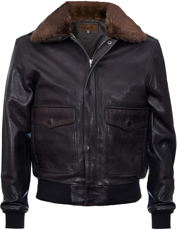 Men's Air Force A2 USAF Pilot Combi Flight Jacket Made of Genuine Leather
