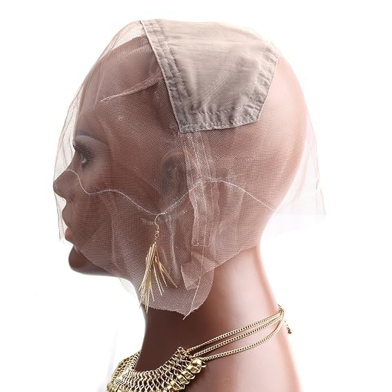 Bella Hair Full Lace Wig Cap with Stretch Panel at Crown for Black Women Making Wigs (Large Size Cap)
