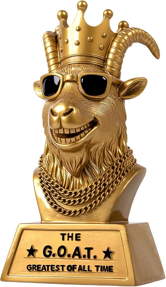 Goutoports Goat Trophy Winner Award - Handmade 6 Inch Funny Greatest of All Time Trophy for Fantasy Football Champion, Office MVP, Employee Recognition, Boss & Coworker,Winner
