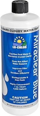 Miraclear Blue Pool & Spa Clarifier for Pools & Spas - Super Concentrated Unique Polyelectrolyte Formula Keeps Water Clear, Water Clarifier Works with Pools & Spas 32 Oz