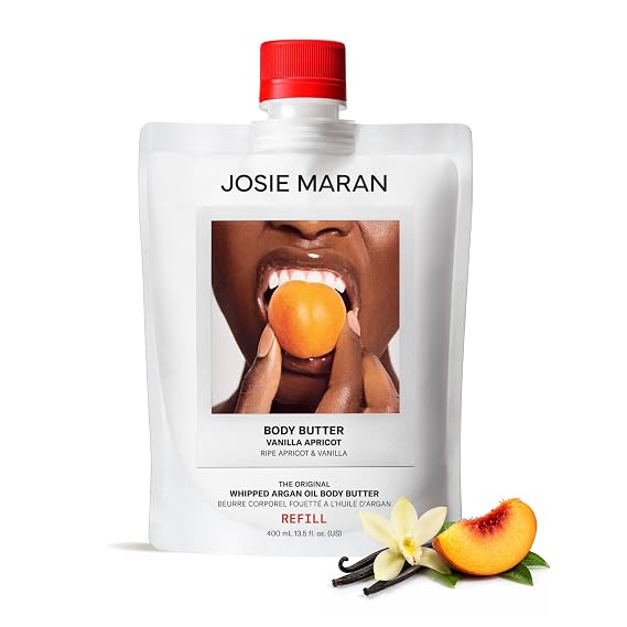 Josie Maran Vanilla Apricot Whipped Argan Body Butter, Refill, 13.5 fl oz