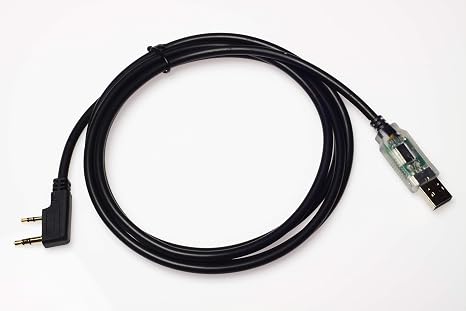 Wirenest FTDI USB Kenwood KPG-22U Programming Cable, USB to 2-Pin K1 PC Control Lead with RX/TX LEDs, 6ft