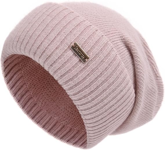 jaxmonoy Slouchy Beanies for Women Winter Lightweight Ladies Knit Hat Cuffed Soft Warm Slouch Beanie Cap - Brown
