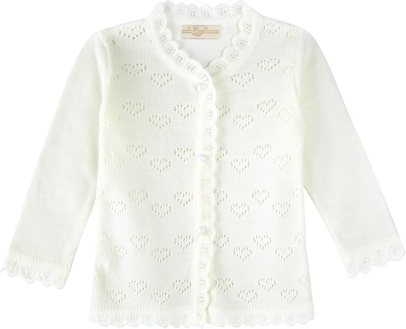 Lilax Baby Girls' Little Hearts Knit Cardigan Sweater