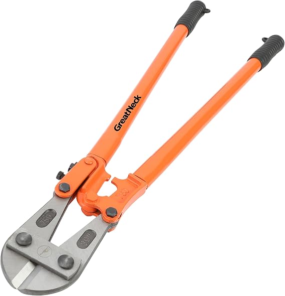 GreatNeck BC30 Bolt Cutter 30", Bolt Cutters Heavy Duty for Locks, Lock Cutter with Adjustable Jaws, Wire Cutters Heavy Duty Non-Slip Grips, Heavy Duty Wire Cutters for Thick Wire