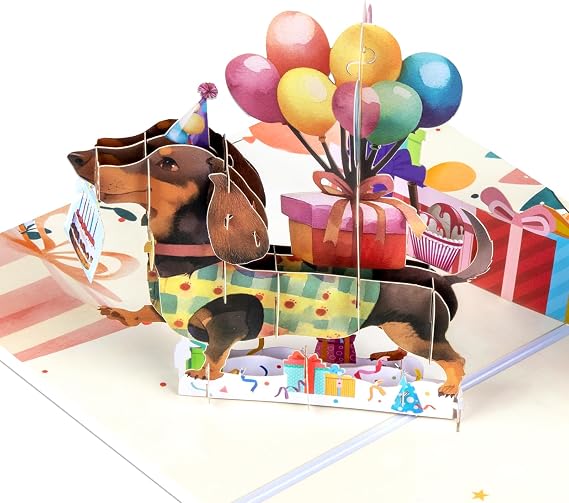 Fun Dog Blessing Birthday Card 3D Pop Up Dog Birthday Card Dog