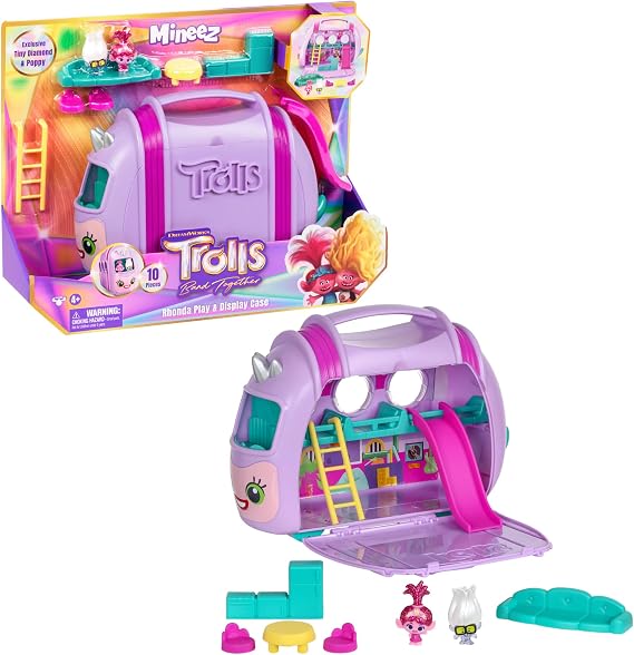 DREAMWORKS TROLLS Band Together Mineez 10 pc Rhonda Play & Display Case |