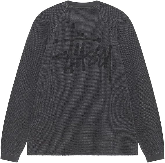 Stussy 1140356 RAGLAN THERMAL LS CREW Basic Logo Thermal Long Sleeve T-Shirt