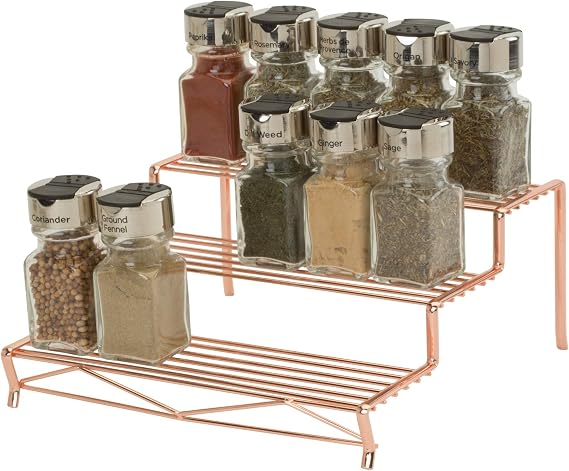 Kitchen Details Geode 3 Tier Spice Rack | Countertop & Cabinet Organizer | Free Standing | Rust Resistant | Copper