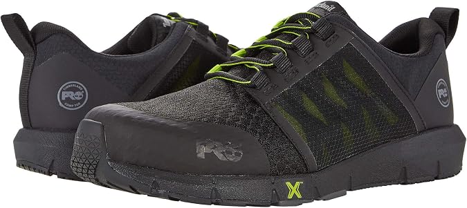 Timberland PRO Men's Radius Composite Safety Toe Industrial Athletic Work Shoe, Black/High-Viz, 11.5 M