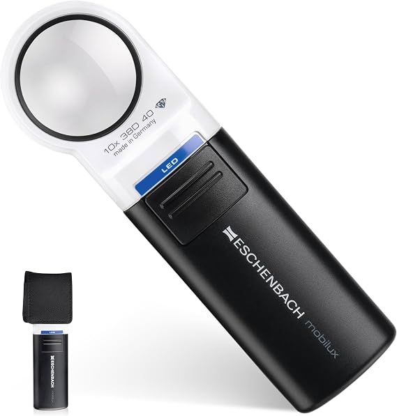 Eschenbach Optik mobilux LED Magnifying Glass with 10x Magnification and