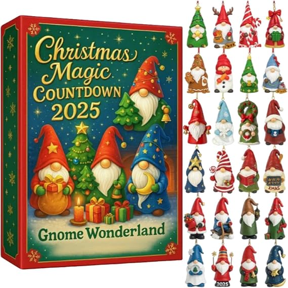 Christmas Calendar Advent 2025 2D 24 Days Pendant | 24 Pieces Figurines Christmas Ornaments for Party Wreaths Wall Door Fireplace Car Shelf Living Room Bedroom Table Kids