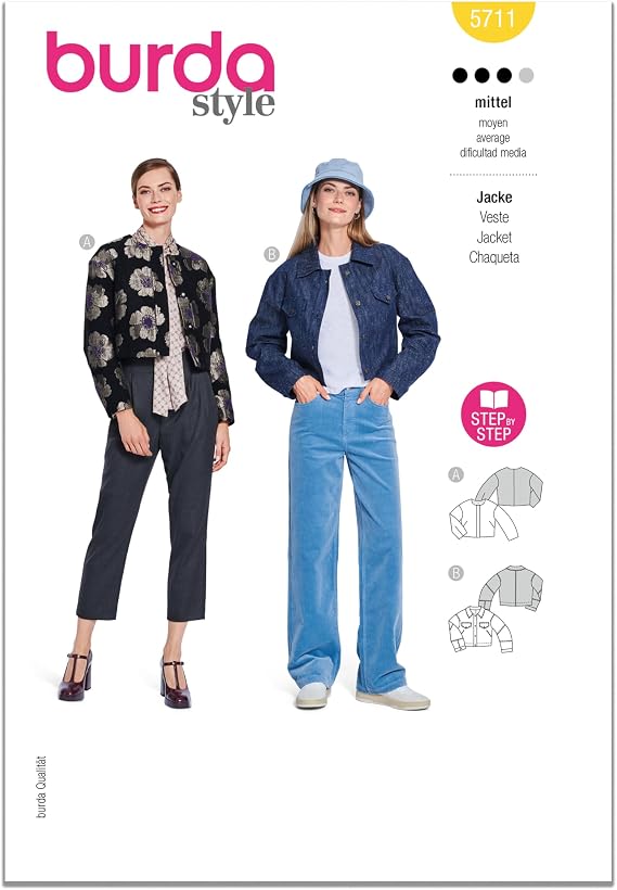 Burda Style X05711BURDA Misses' Jackets Sewing Pattern Packet, Design Code B5711, Sizes 10-22 (36-48)