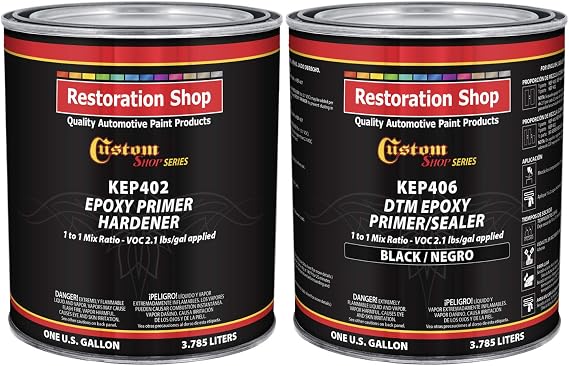 Custom Shop, Black DTM Epoxy Primer/Sealer 2.1 VOC, 1:1 Mix, 2 Gallon Kit