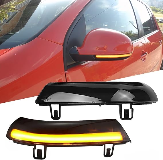LED Dynamic Side Wing Mirror Turn Signal light Compatible with VW Golf 5 GTI Jetta MK5 Passat B6 B5.5 EOS, Smoked Lens Rearview Mirror Indicator Sequential Blinker