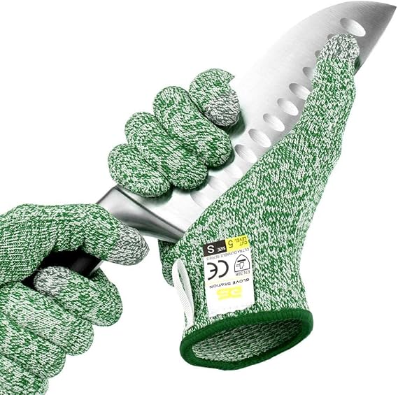 Glove Station Cut Resistant Gloves, Level 5 HPPE, Green, Large