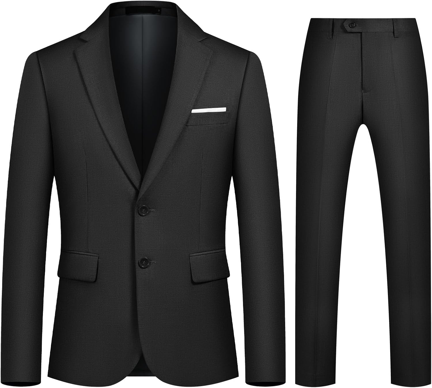 Mens Suits 2 Piece Slim Fit Two Buttons Business Wedding Formal Dinner Tuxedo Classic Suit Blazer Trousers
