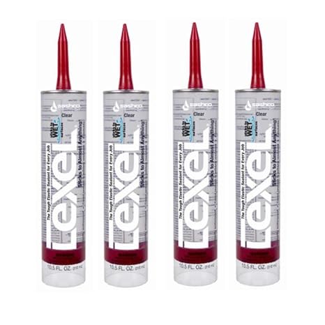 Sashco 13010 10.5oz Sashco Sealants Clear Lexel Adhesive Caulk, 10.5-Ounce - 4 Pack