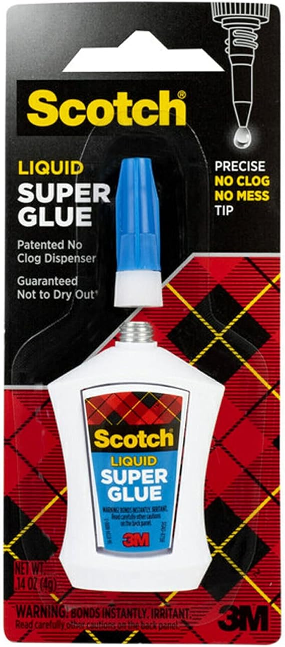 Scotch Super Glue Liquid in Precision Applicator, 0.14 oz (AD124)