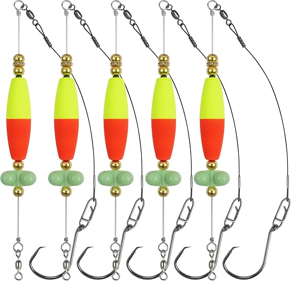 Catfish Rigs Catfish Float Rigs, Catfishing Tackle with Rattles Beads Peg Floats Santee Cooper Rigs for Bank Fishing 6/0 8/0 Circle Hooks