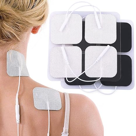 LotFancy TENS Unit Electrode Pads, 80PCS 2"x2" TENS Unit Pads for EMS Muscle Stimulator Electrotherapy, Self-Adhesive TENS Pads Replacement, Reusable and Latex-Free