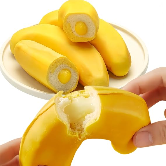 Soft Peelable Banana Pull-Apart Bread Buns - Individually Wrapped Filled Snacks, 5-Piece Pack (280g) | Asian-Inspired Sweet Breakfast Pastries, On-the-Go Tea Time Treats