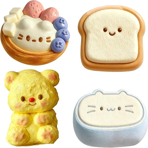 Tabba Squishy, 4Pcs Taba Squishy Kit, Handmade Stress Relief Novelty for Anxiety Squeeze Soft Fidget Toys Sensory Squeeze Toy Kit for Christmas Halloween Birthday Gift