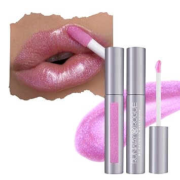 Runway Rogue Classic Lip Gloss, Pale-Purple Sheer Iridescent Hydrating Lip Gloss, Purple Haze