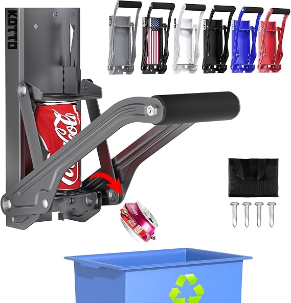 Kotto Can Crusher Wall Mounted for Recycling 8-16oz Aluminum Cans