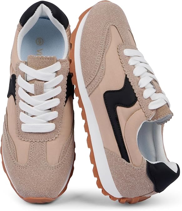 VIUGJNEX Women's Sneakers Comfortable Lace Up Tennis Shoes, Slip On Fashion Sneakers for Women